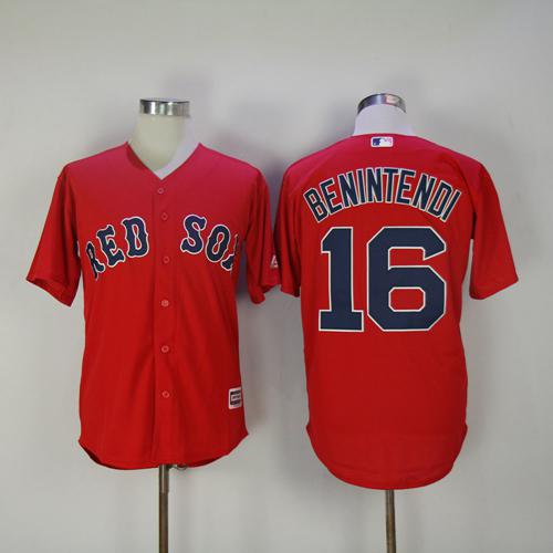 Red Sox #16 Andrew Benintendi Red New Cool Base Stitched MLB Jersey - Click Image to Close